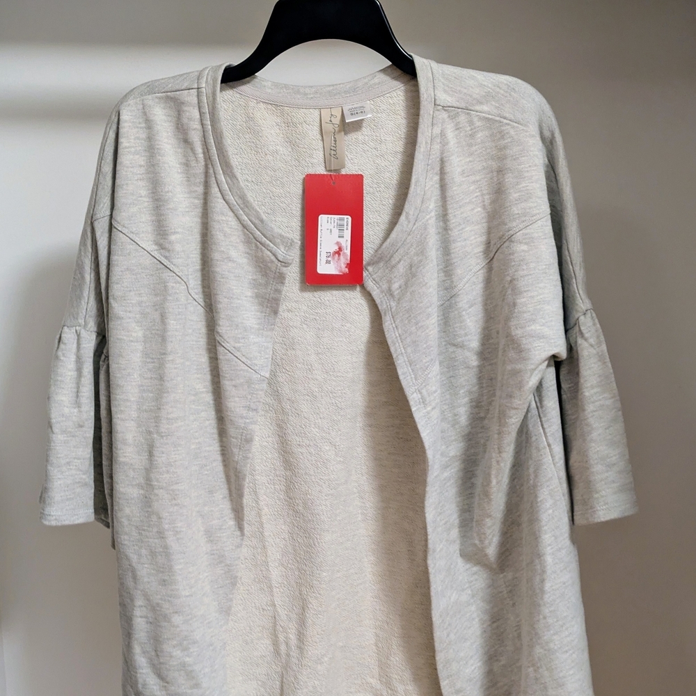 Allison Joy Lillian Ruffle Sleeve Sweatshirt grey Size small NWT